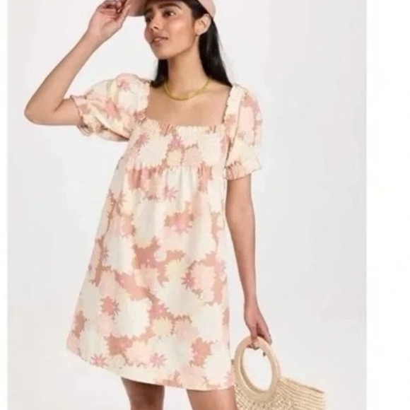 Faherty Ramona Floral Dress In Warm Jicaro Island Small - Picture 6 of 7